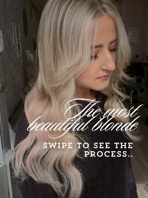 Bright blonde transformation with hair extensions blended through the lengths